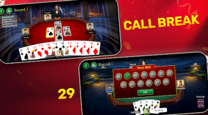 Callbreak Quick - Main game table with four players