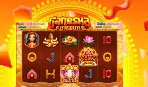 Ganesha Fortune - Wilds-on-the-Way feature with framed golden symbols