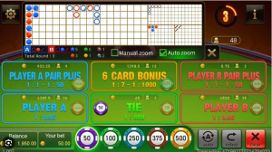 Teen Patti 20-20 - Live dealer table with Player A and B positions