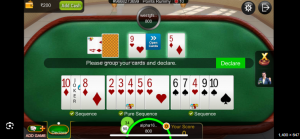 Classic Rummy - Winning declaration screen