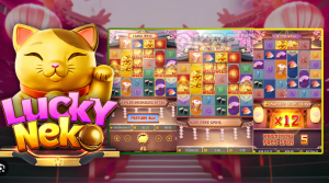 Lucky Neko - Wilds-on-the-Way cascading wins