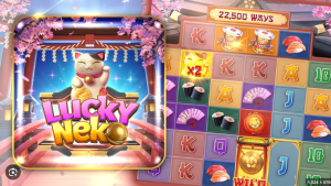 Lucky Neko - Cat Multiplier feature with increased win multipliers