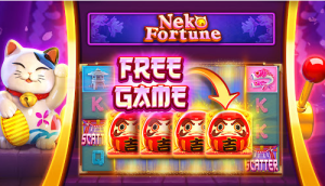 Lucky Neko - Main game screen with Japanese fortune cat theme