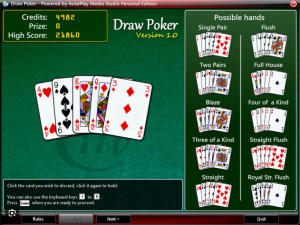 Draw Poker - Win screen with payout
