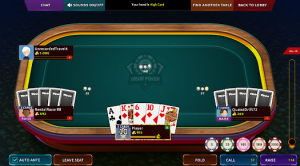Draw Poker - Gameplay screen with card hand