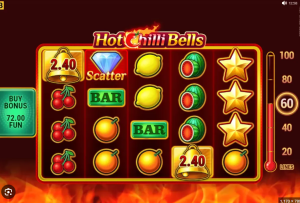 Hot Chilli - Sticky Wilds feature with golden chilli symbols