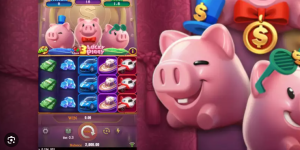 3 Lucky Piggy - Free Spins round with expanded reels and multipliers